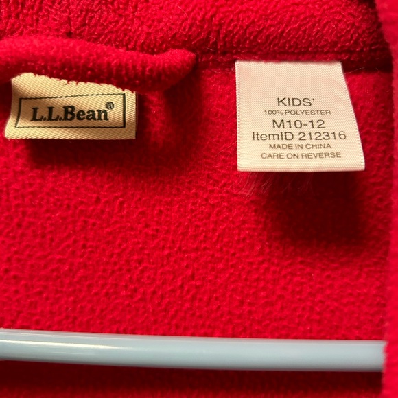 LL Bean Robe Unisex Boy’s Girl’s Med(10-12) EUC Red - Picture 3 of 4